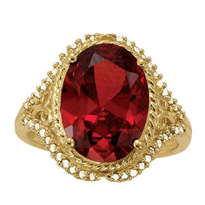 Oval Gemstone Fashion Ring · 0.22 ct tw