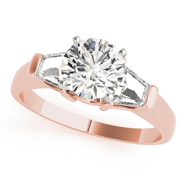 Three-Stone Traps & Halfmoons Diamond Engagement Ring · 0.70 ct tw