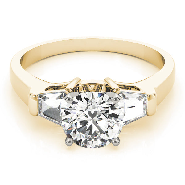 Three-Stone Traps & Halfmoons Diamond Engagement Ring · 0.36 ct tw