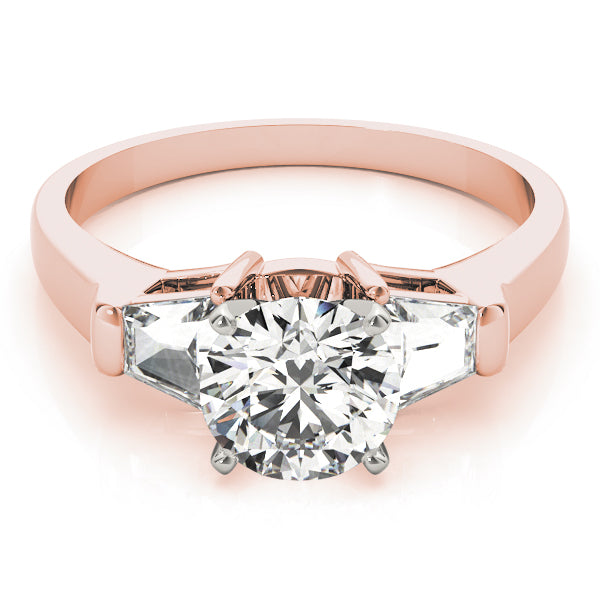 Three-Stone Traps & Halfmoons Diamond Engagement Ring · 0.70 ct tw