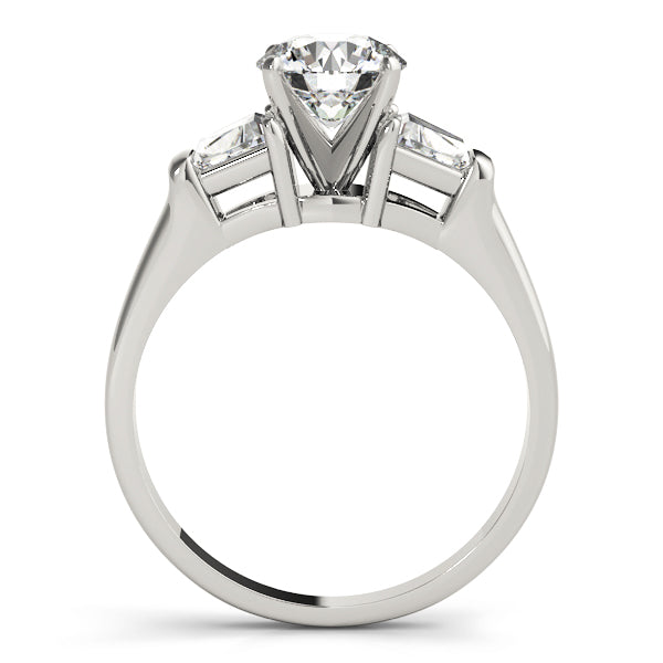 Three-Stone Traps & Halfmoons Diamond Engagement Ring · 0.36 ct tw