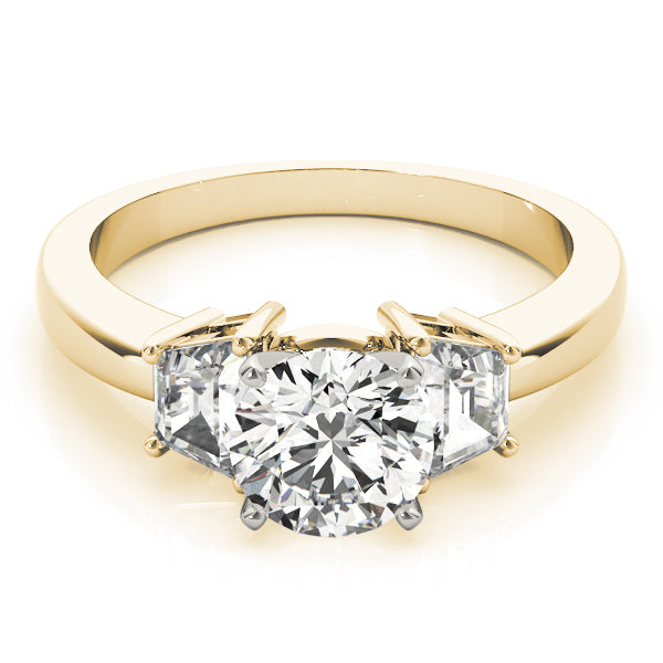 Three-Stone Traps & Halfmoons Diamond Engagement Ring · 0.70 ct tw