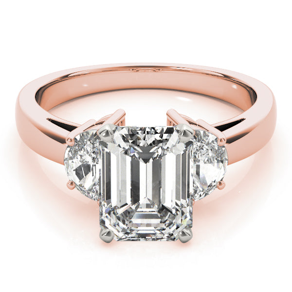 Three-Stone Traps & Halfmoons Diamond Engagement Ring · 0.40 ct tw