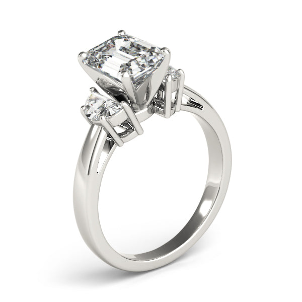 Three-Stone Traps & Halfmoons Diamond Engagement Ring · 0.54 ct tw