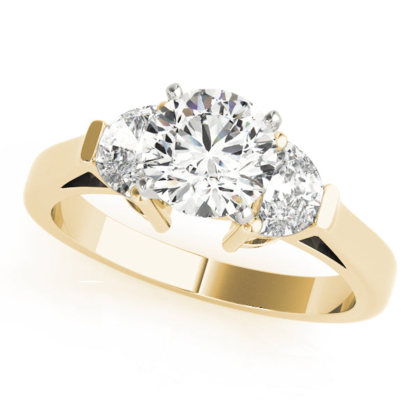 Three-Stone Traps & Halfmoons Diamond Engagement Ring · 0.54 ct tw