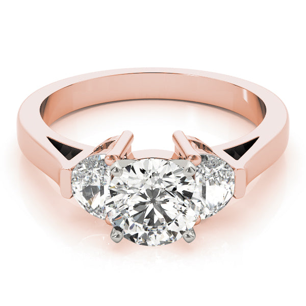 Three-Stone Traps & Halfmoons Diamond Engagement Ring · 0.54 ct tw
