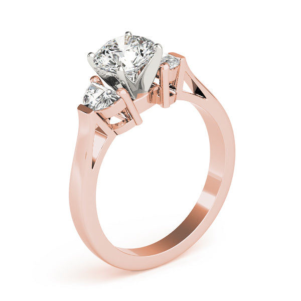 Three-Stone Traps & Halfmoons Diamond Engagement Ring · 0.40 ct tw