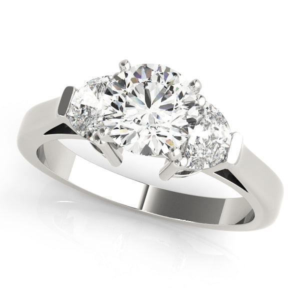 Three-Stone Traps & Halfmoons Diamond Engagement Ring · 0.54 ct tw