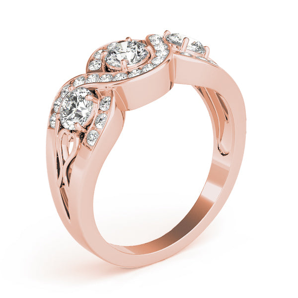 Round Three-Stone Diamond Engagement Ring · 0.99 ct tw