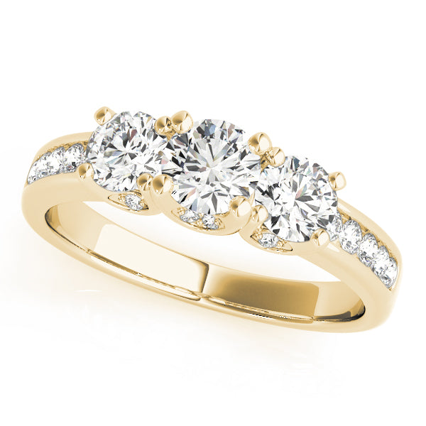 Round Three-Stone Diamond Engagement Ring · 0.98 ct tw