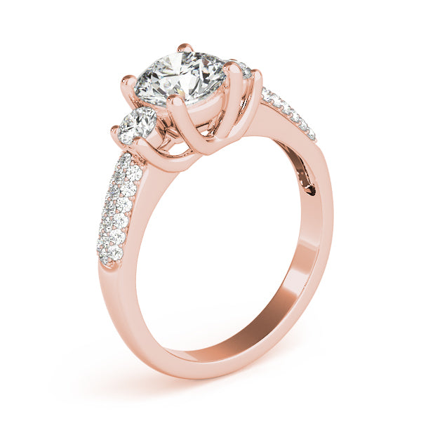 Round Three-Stone Diamond Engagement Ring · 1.18 ct tw