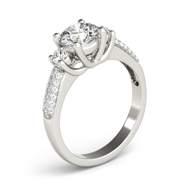 Round Three-Stone Diamond Engagement Ring · 1.18 ct tw