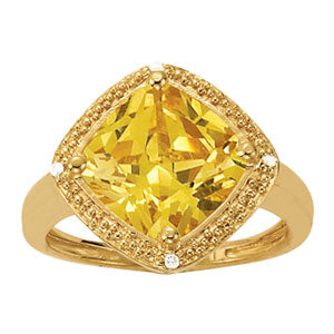Cushion Princess Gemstone Fashion Ring · 0.02 ct tw