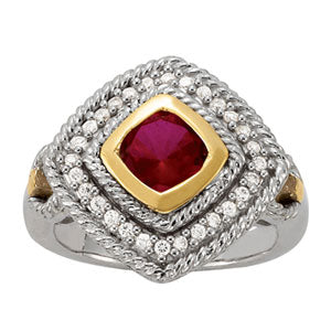 Cushion Princess Gemstone Fashion Ring · 0.14 ct tw