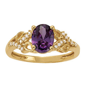Oval Gemstone Fashion Ring · 0.10 ct tw