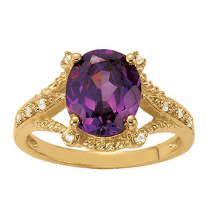 Oval Gemstone Fashion Ring · 0.07 ct tw
