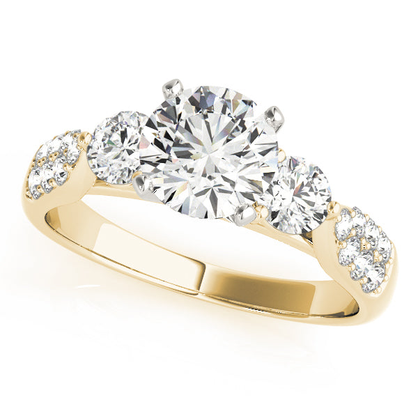 Round Three-Stone Diamond Engagement Ring · 0.51 ct tw