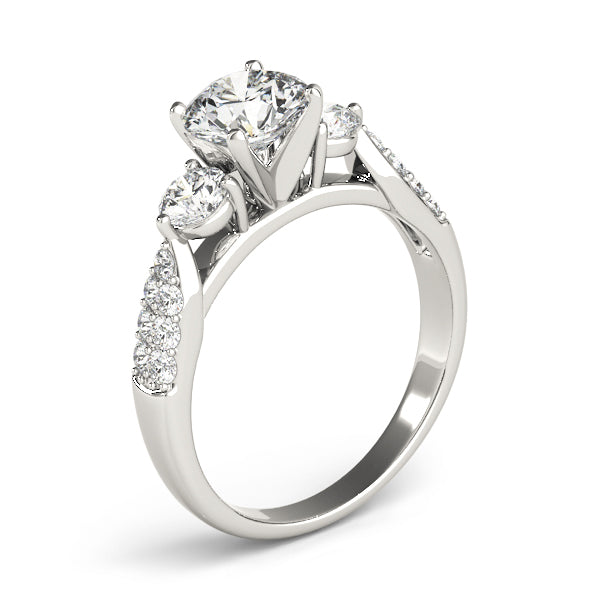 Round Three-Stone Diamond Engagement Ring · 0.51 ct tw