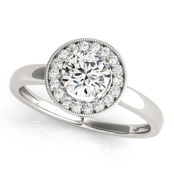 Round Halo Diamond Engagement Ring · 0.11 ct tw