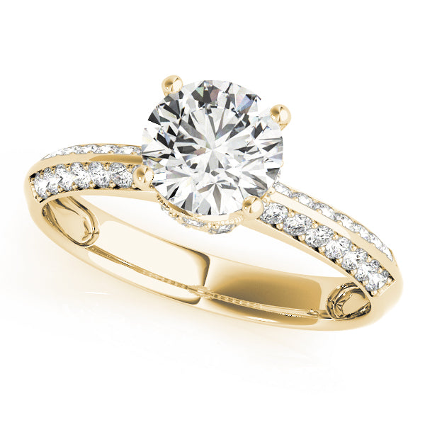Round Pave Diamond Engagement Ring · 1.39 ct tw