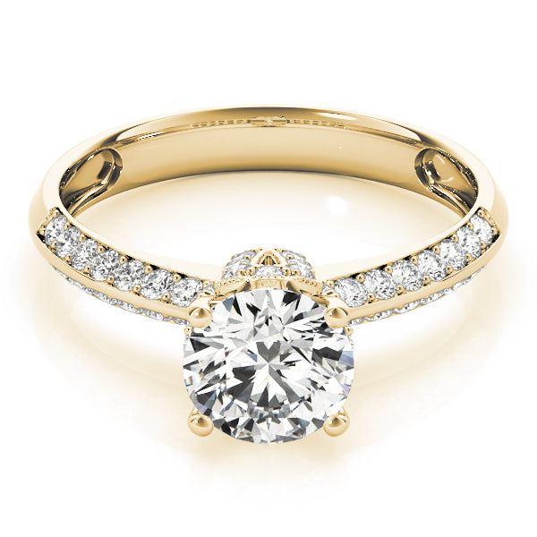 Round Pave Diamond Engagement Ring · 1.39 ct tw