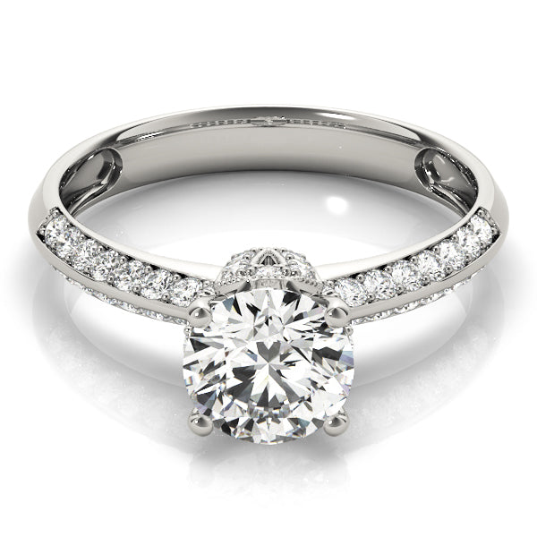 Round Pave Diamond Engagement Ring · 1.39 ct tw