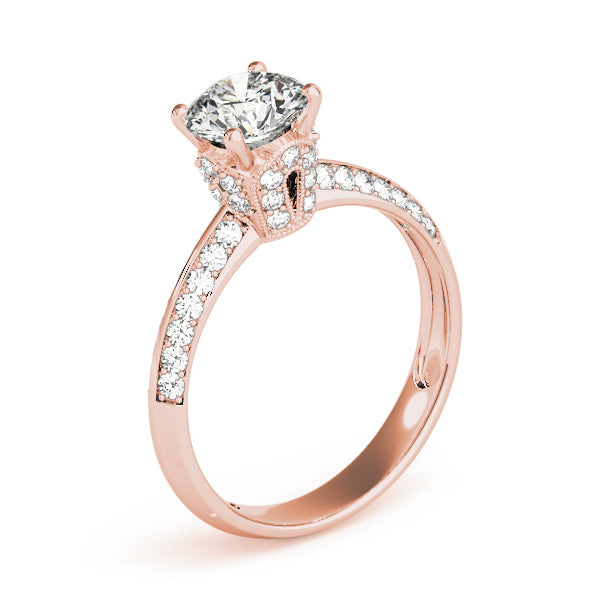 Round Pave Diamond Engagement Ring · 1.39 ct tw