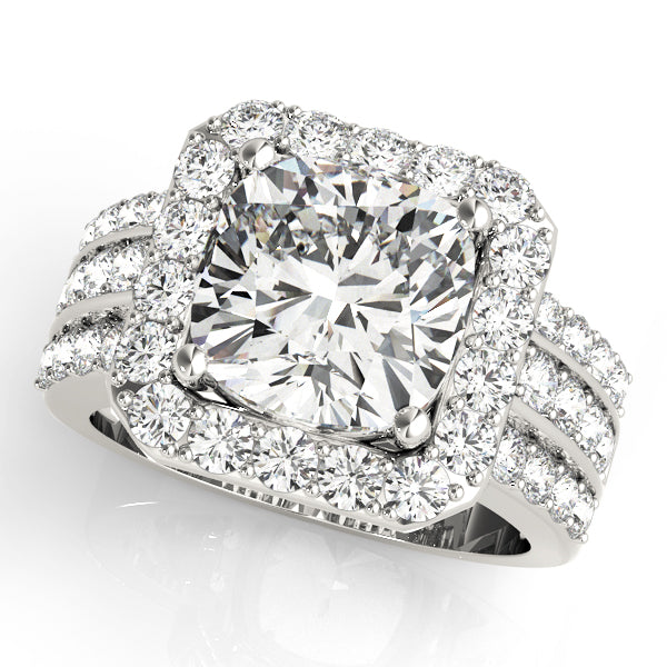 Cushion Halo Square Diamond Fashion Ring · 1.02 ct tw