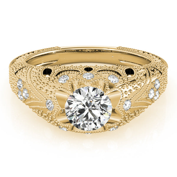 Round Antique Diamond Engagement Ring · 0.89 ct tw