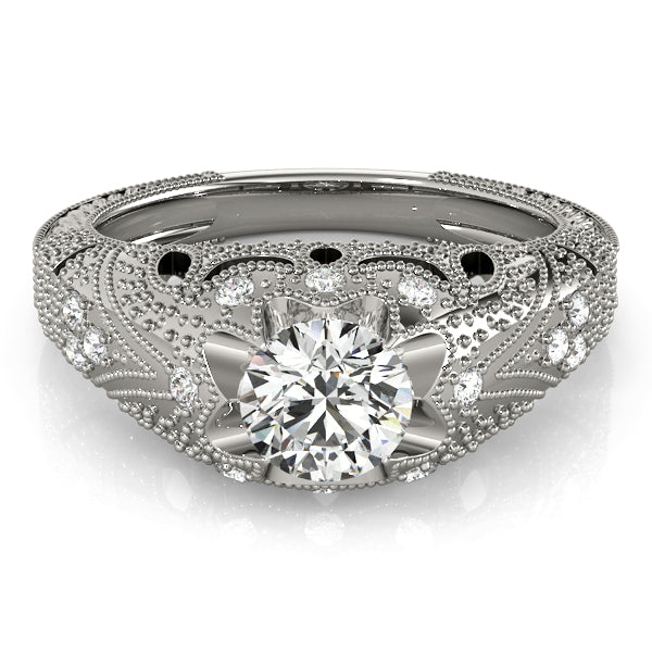 Round Antique Diamond Engagement Ring · 0.89 ct tw