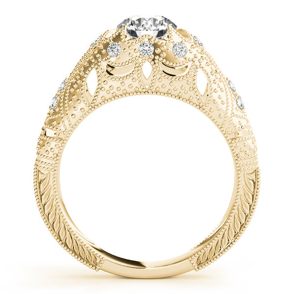 Round Antique Diamond Engagement Ring · 0.89 ct tw