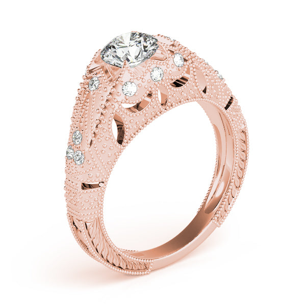 Round Antique Diamond Engagement Ring · 0.89 ct tw