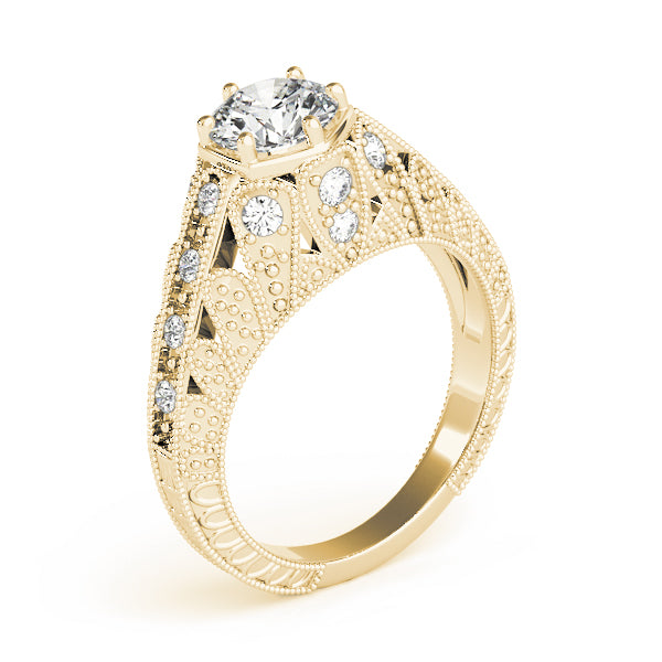 Round Antique Diamond Engagement Ring · 0.91 ct tw