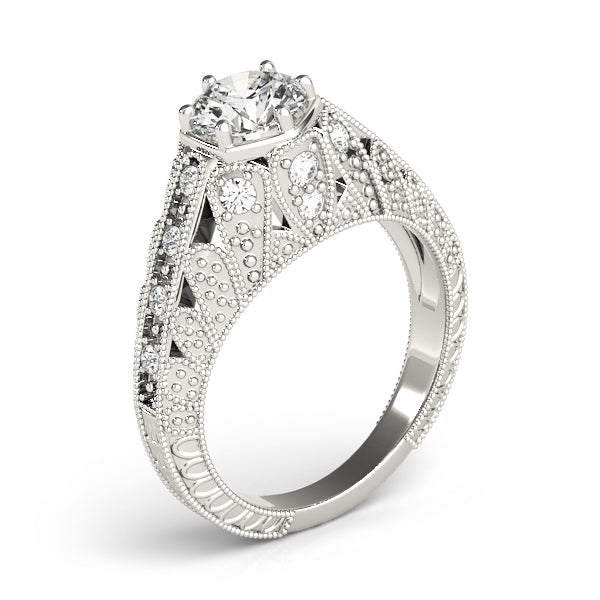 Round Antique Diamond Engagement Ring · 0.91 ct tw
