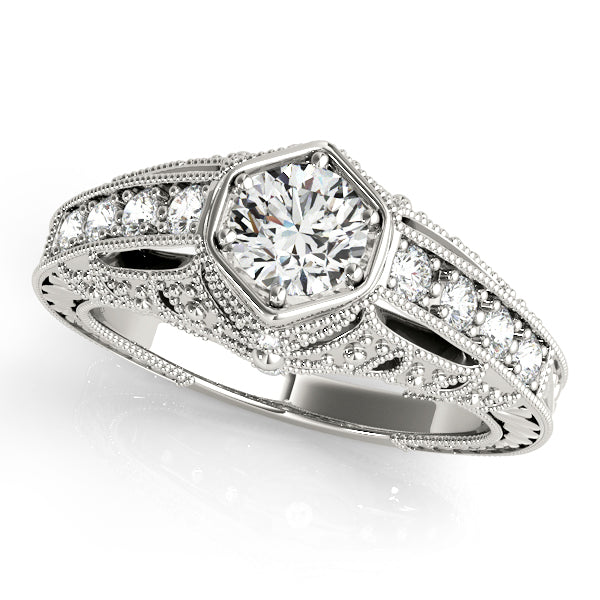 Round Antique Diamond Engagement Ring · 0.60 ct tw