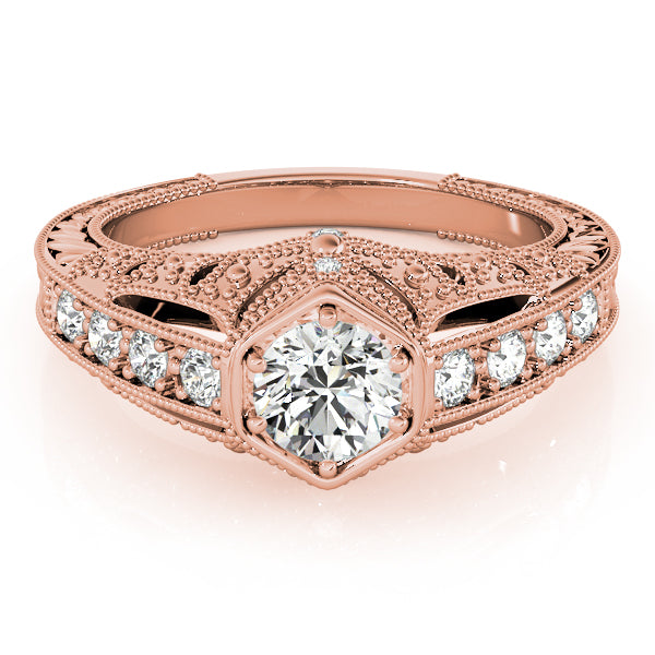 Round Antique Diamond Engagement Ring · 0.60 ct tw