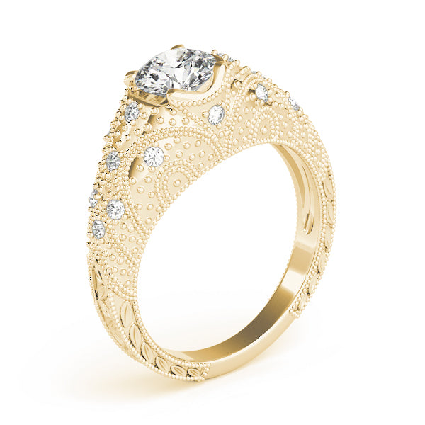 Round Antique Diamond Engagement Ring · 0.91 ct tw
