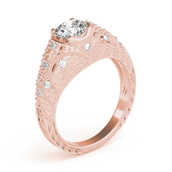 Round Antique Diamond Engagement Ring · 0.91 ct tw