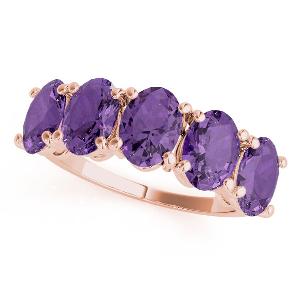 Oval Five-Stone For Gemstones Diamond Fashion Ring · 4.75 ct tw