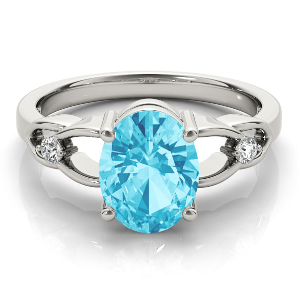 Oval Gemstone Fashion Ring · 0.06 ct tw