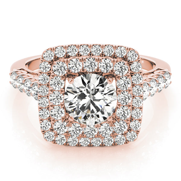 Round Halo Diamond Engagement Ring · 0.89 ct tw