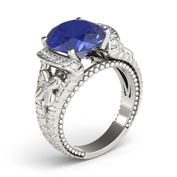 Oval Textured Gemstone Fashion Ring · 0.18 ct tw