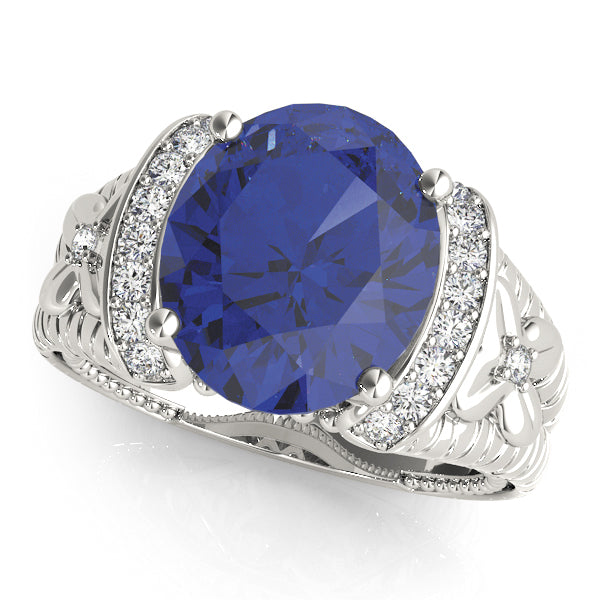 Oval Textured Gemstone Fashion Ring · 0.18 ct tw