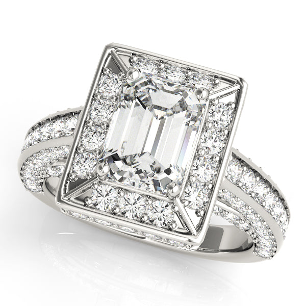 Emerald Halo For Cut Diamond Engagement Ring · 2.32 ct tw