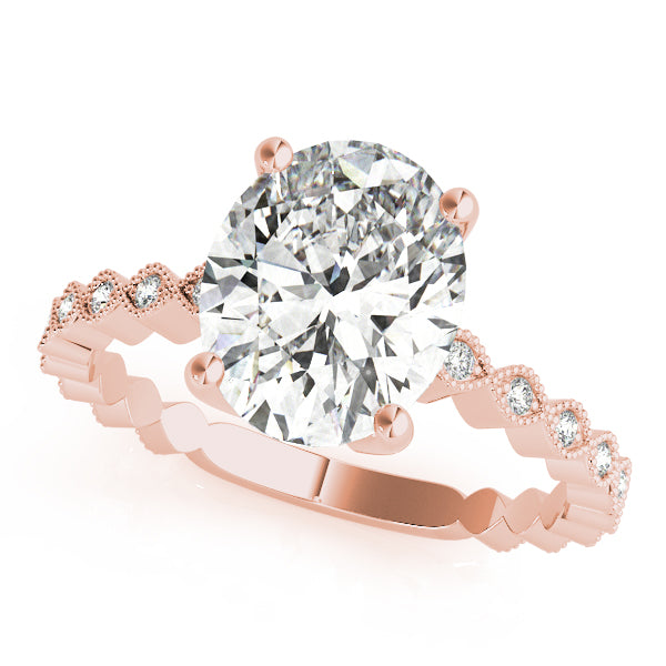 Oval Gemstone Engagement Ring · 0.11 ct tw