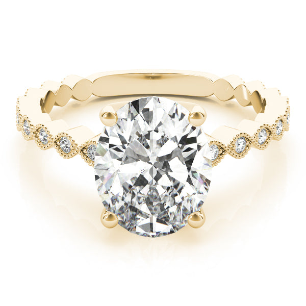 Oval Gemstone Engagement Ring · 0.11 ct tw