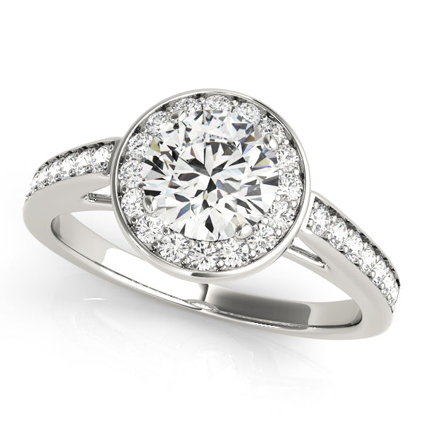 Round Halo Diamond Engagement Ring · 1.37 ct tw