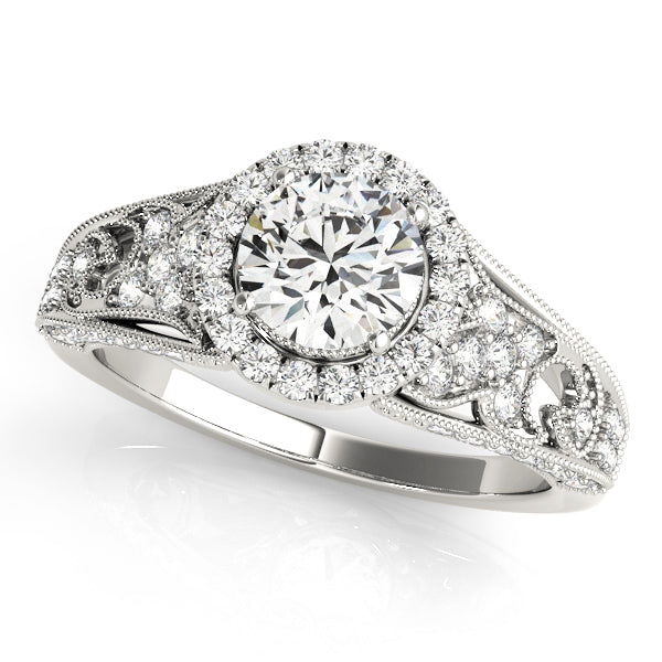 Round Halo Diamond Engagement Ring · 1.21 ct tw