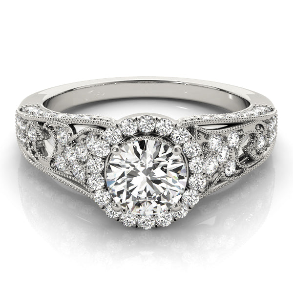Round Halo Diamond Engagement Ring · 1.21 ct tw