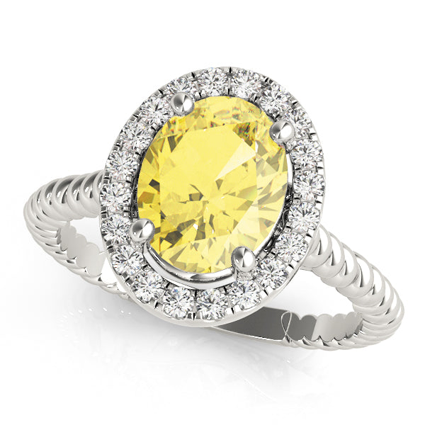 Oval Gemstone Engagement Ring · 0.17 ct tw